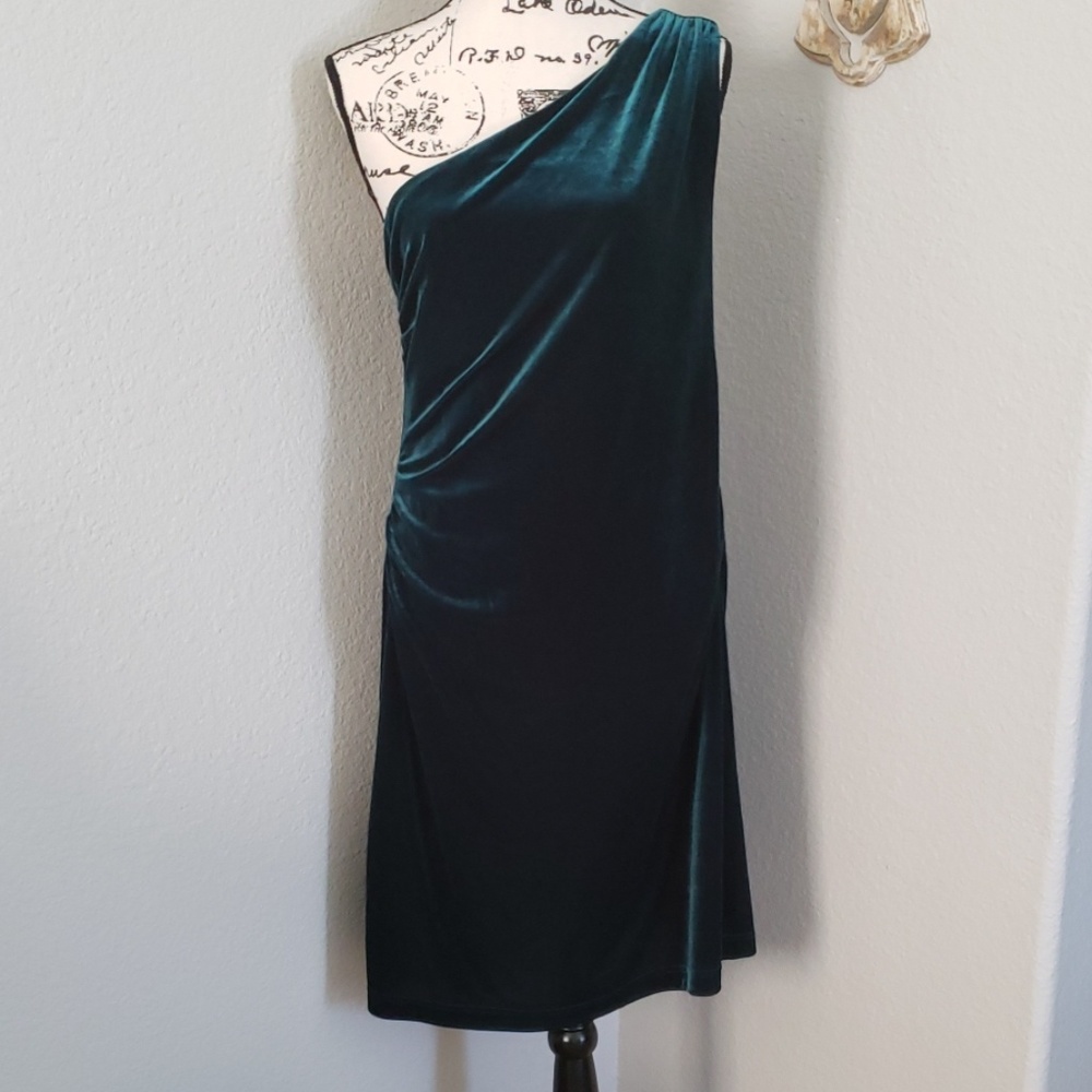 Green velvet dress